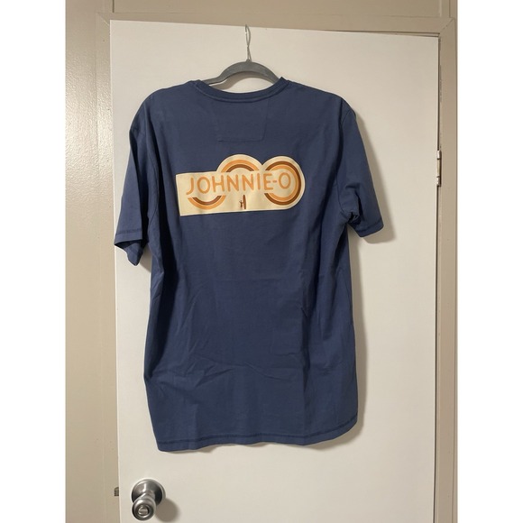 Johnnie O Walk On T Shirt Blue Short Sleeve Crew Mens Size Medium M - Picture 1 of 8
